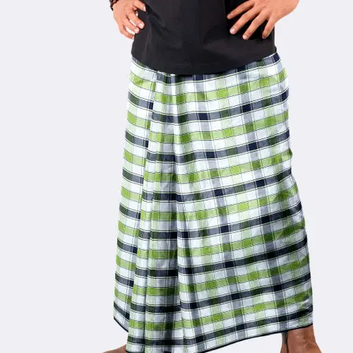 Green Storm Check Lungi - Megh Mala